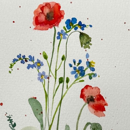 Poppy Flowers Note Card - Yuiart