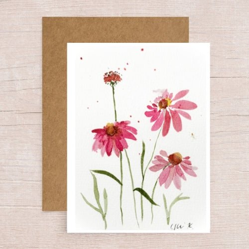 Purple Coneflower notecard - Yuiart