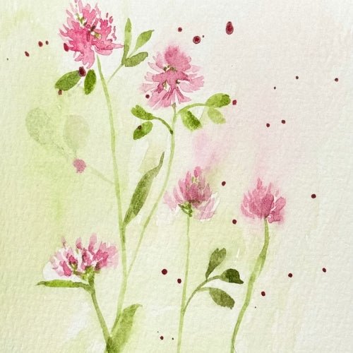 Red Clover Blank Note Card - Yuiart