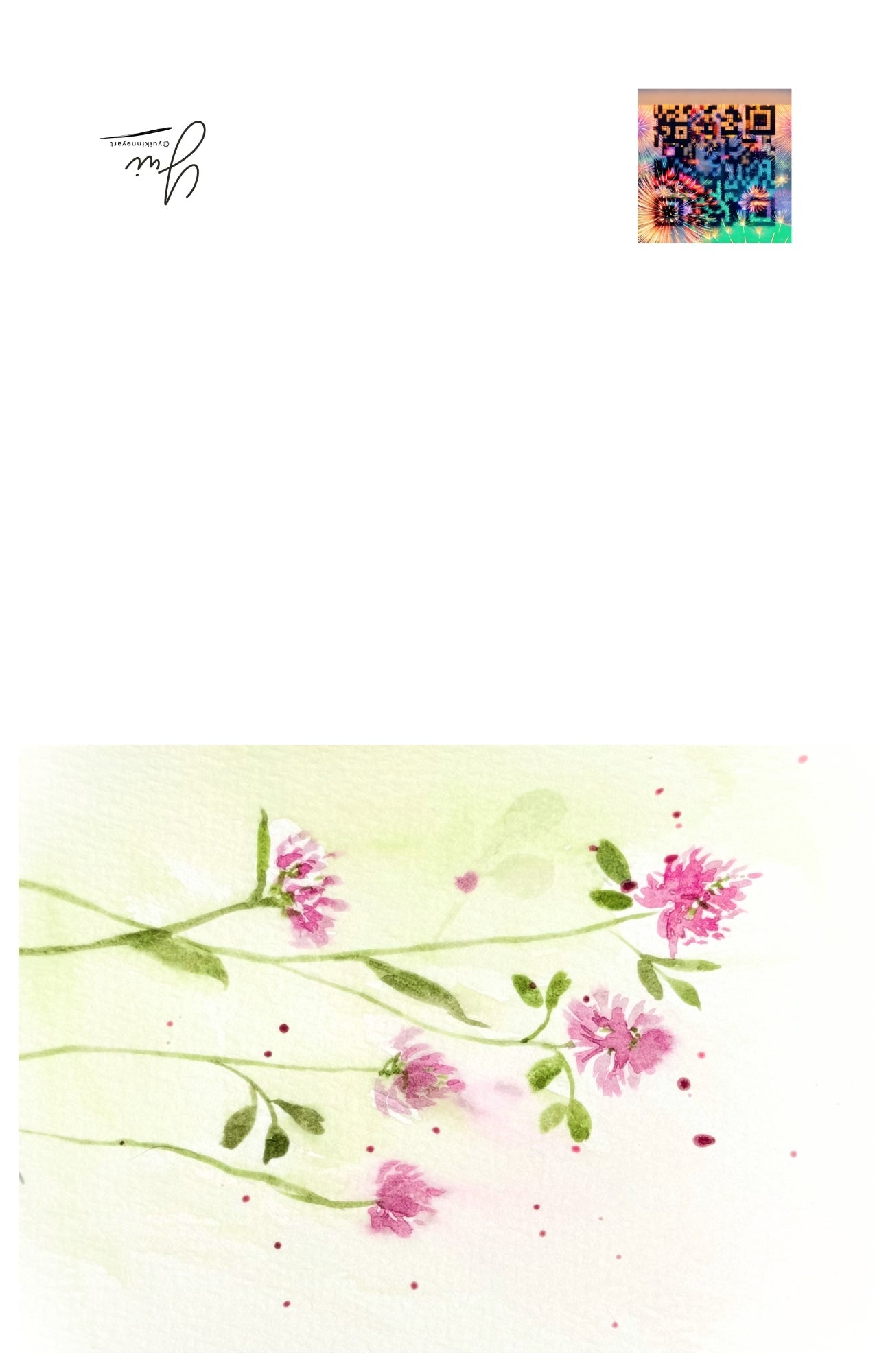 Red Clover Blank Note Card - Yuiart