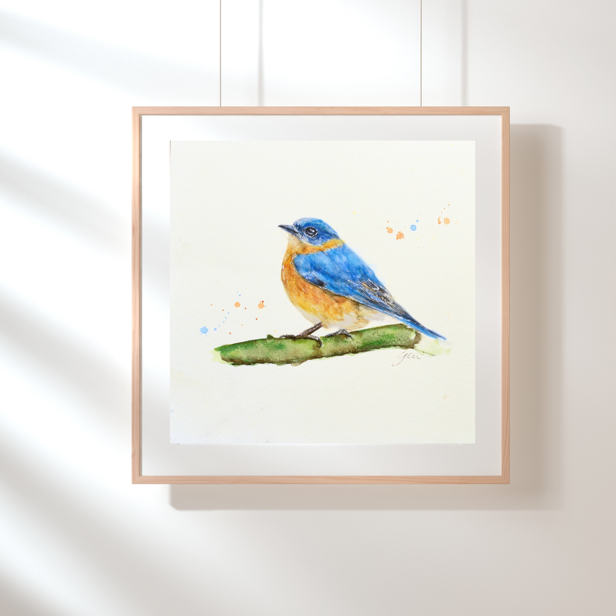 Blue Bird Watercolor Art Print | Yui Art