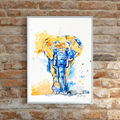 Watercolor abstract Elephant Art Prints - Yuiart