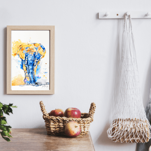 Watercolor abstract Elephant Art Prints - Yuiart