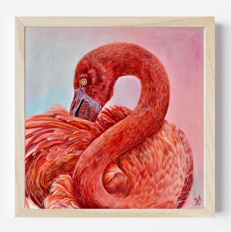 Infinity Red Flamingo Original Artwork - Yuiart